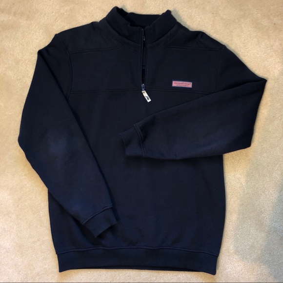 Vinyard Vines Navy Quarter Zip Sweater Jacket - Picture 2 of 8